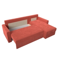 Угловой диван Верона лайт (микровельвет коралловый) - Изображение 3